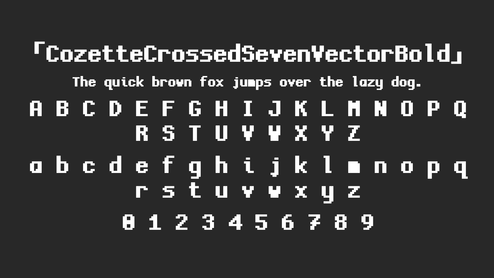 CozetteCrossedSevenVectorBold字体预览