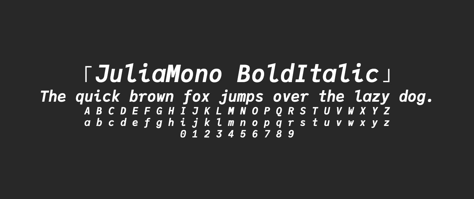 JuliaMono-BoldItalic