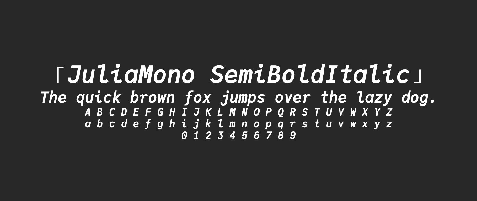 JuliaMono-SemiBoldItalic