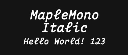 MapleMono-Italic