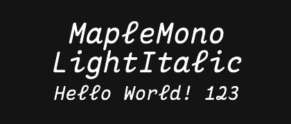 MapleMono-LightItalic