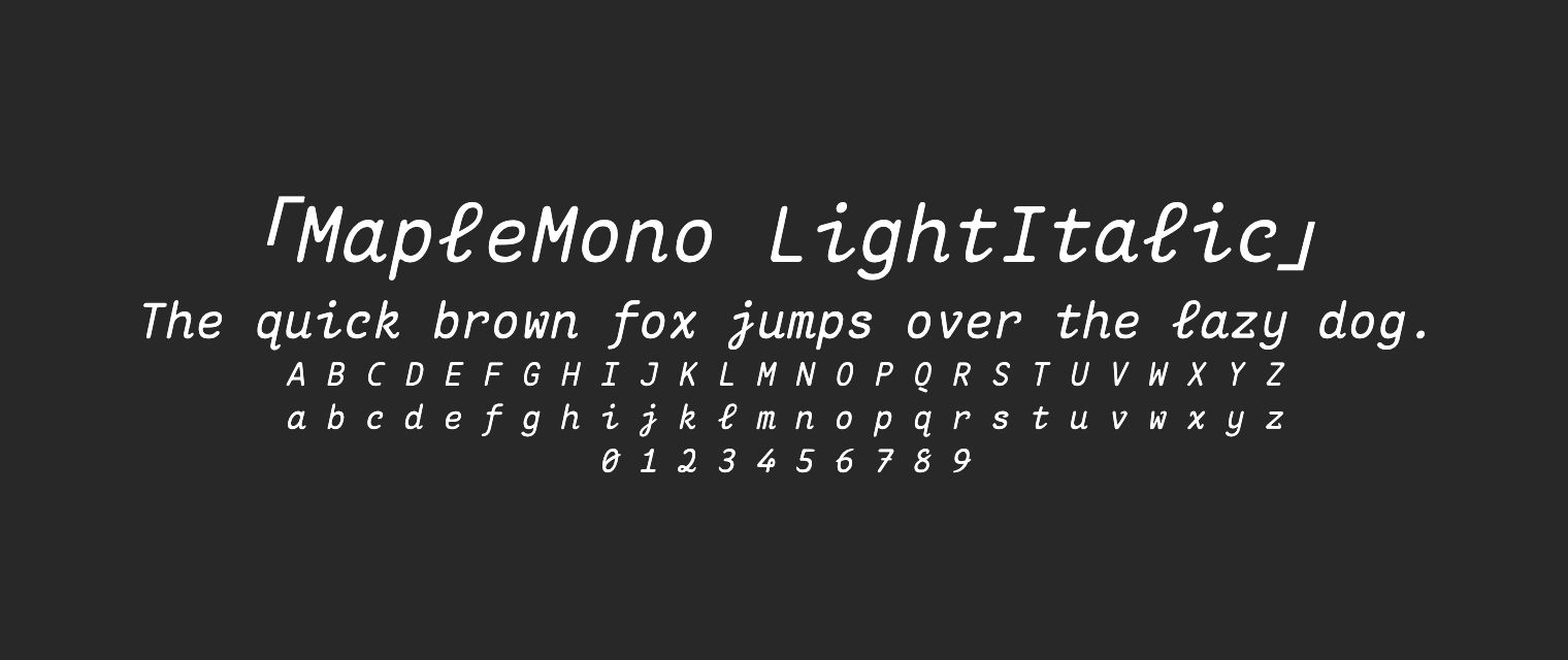 MapleMono-LightItalic