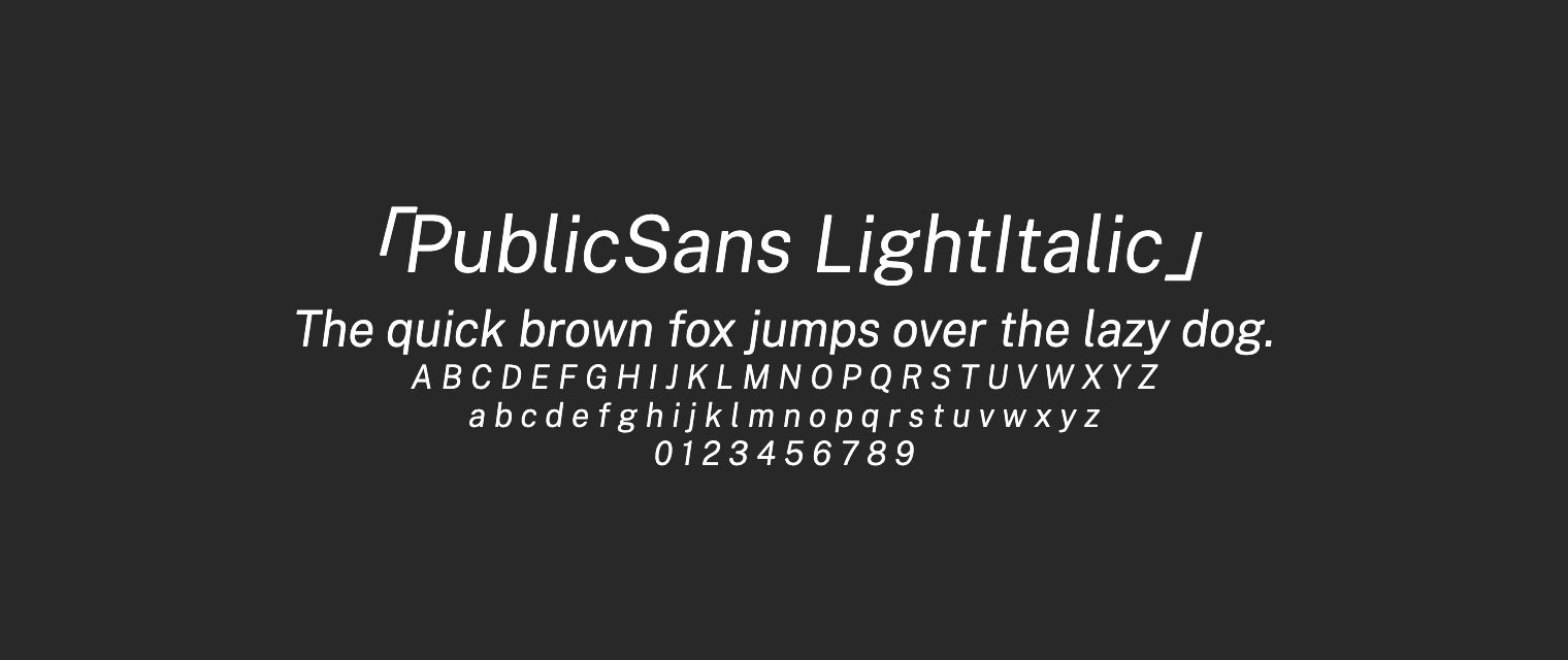 PublicSans-LightItalic