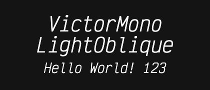 VictorMono-LightOblique