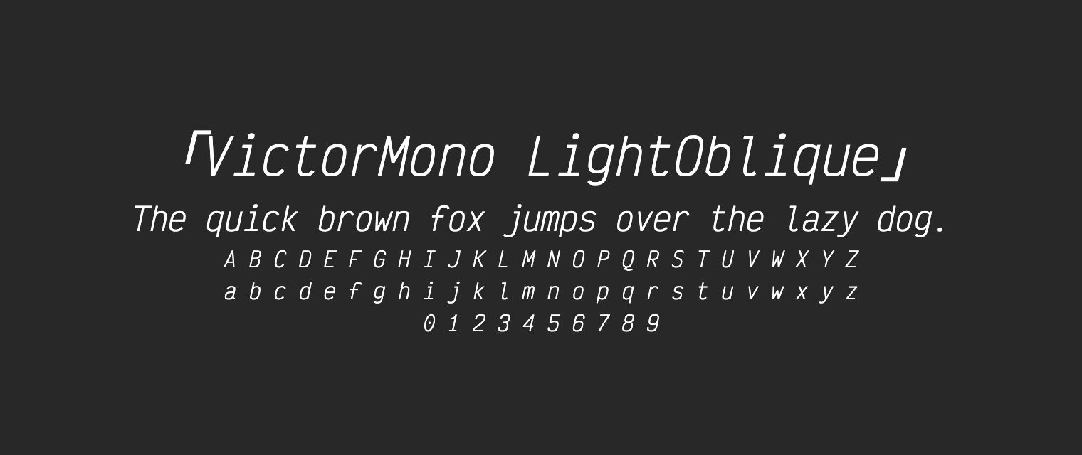 VictorMono-LightOblique