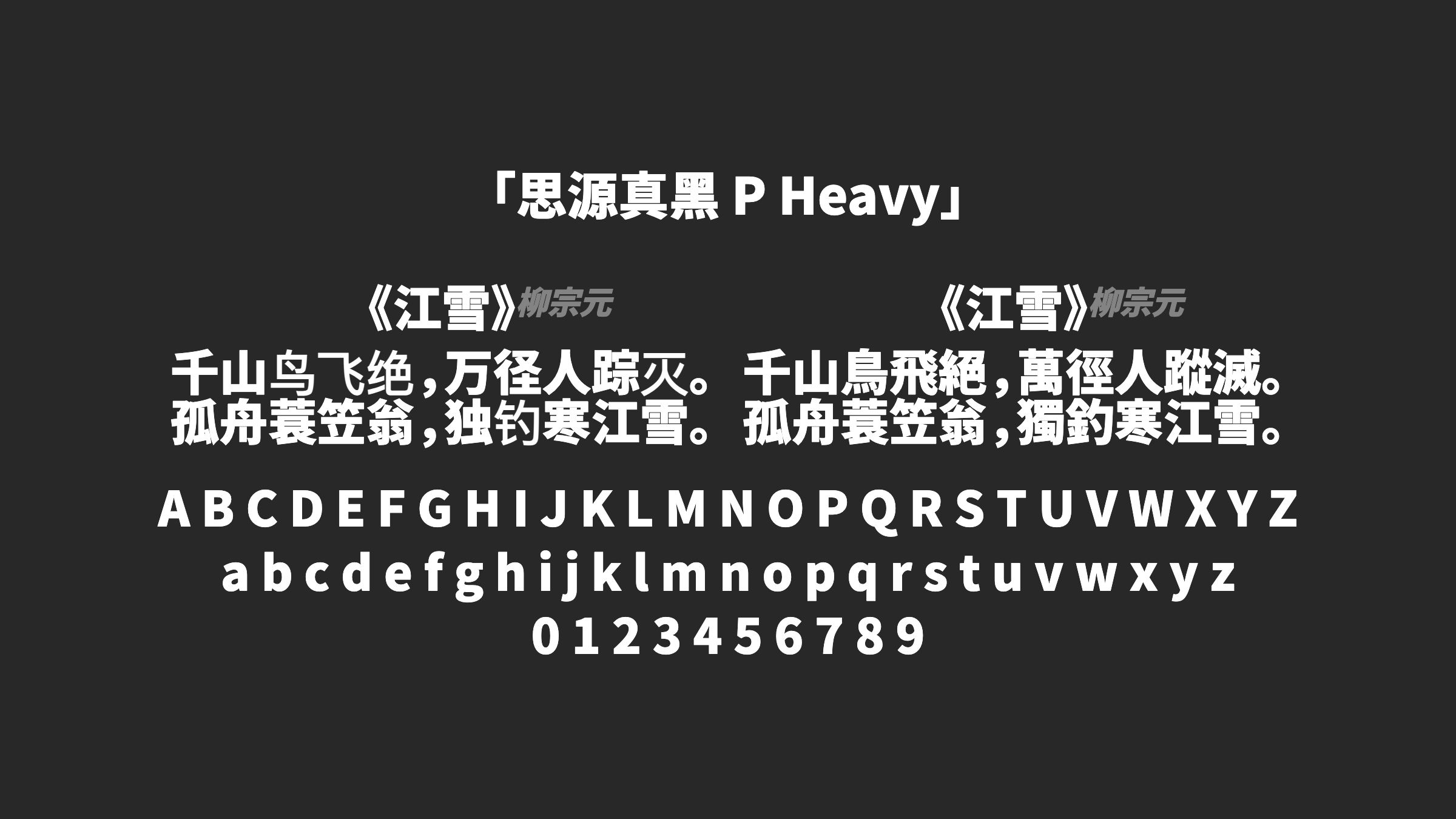思源真黑-P-Heavy字体预览